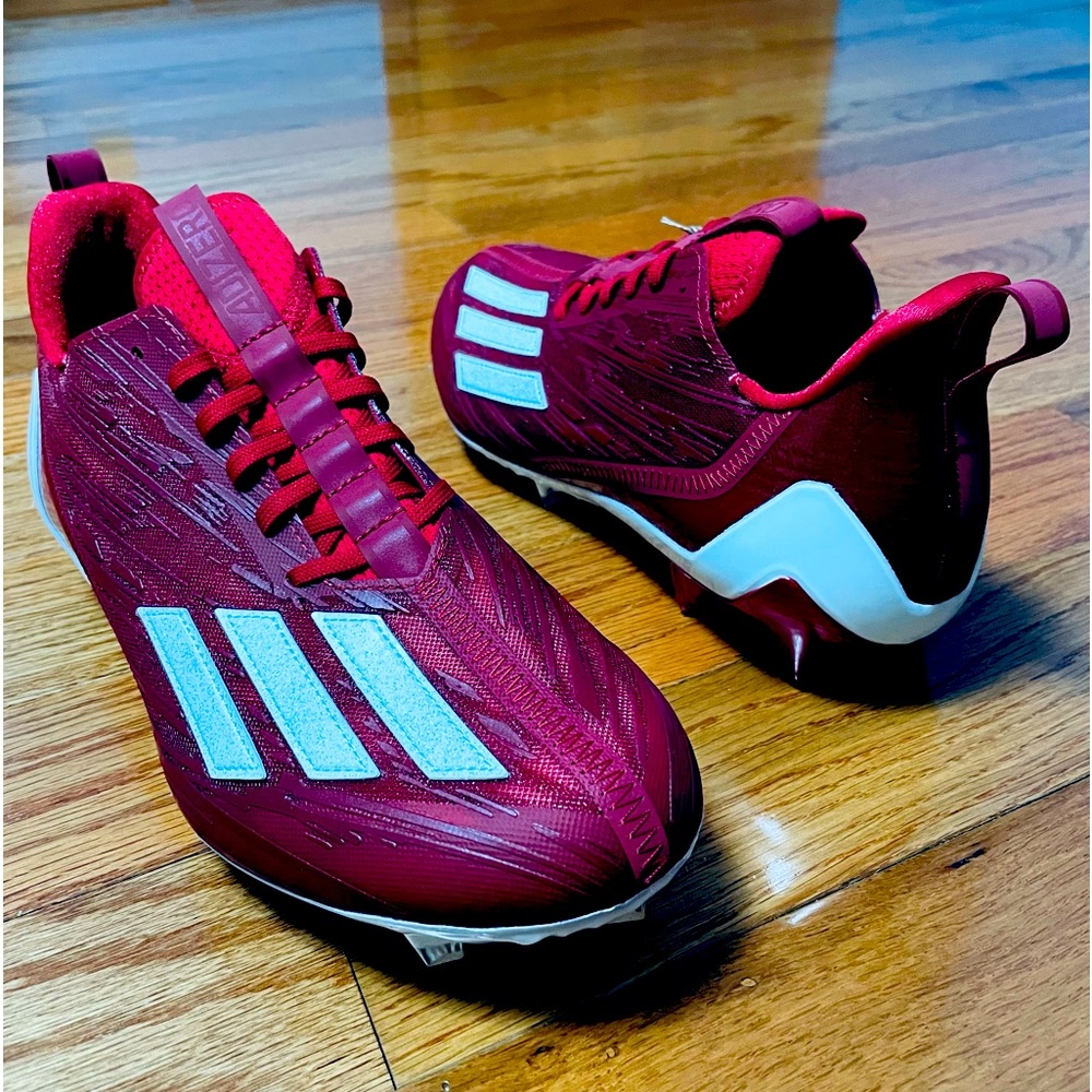 New Adidas Adizero Football Cleats Sz 10.5 Team Power Red White GW5058 10.5.